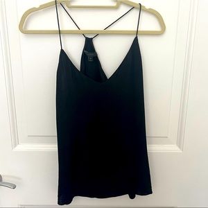 Jcrew black silk racer back tank, size 10